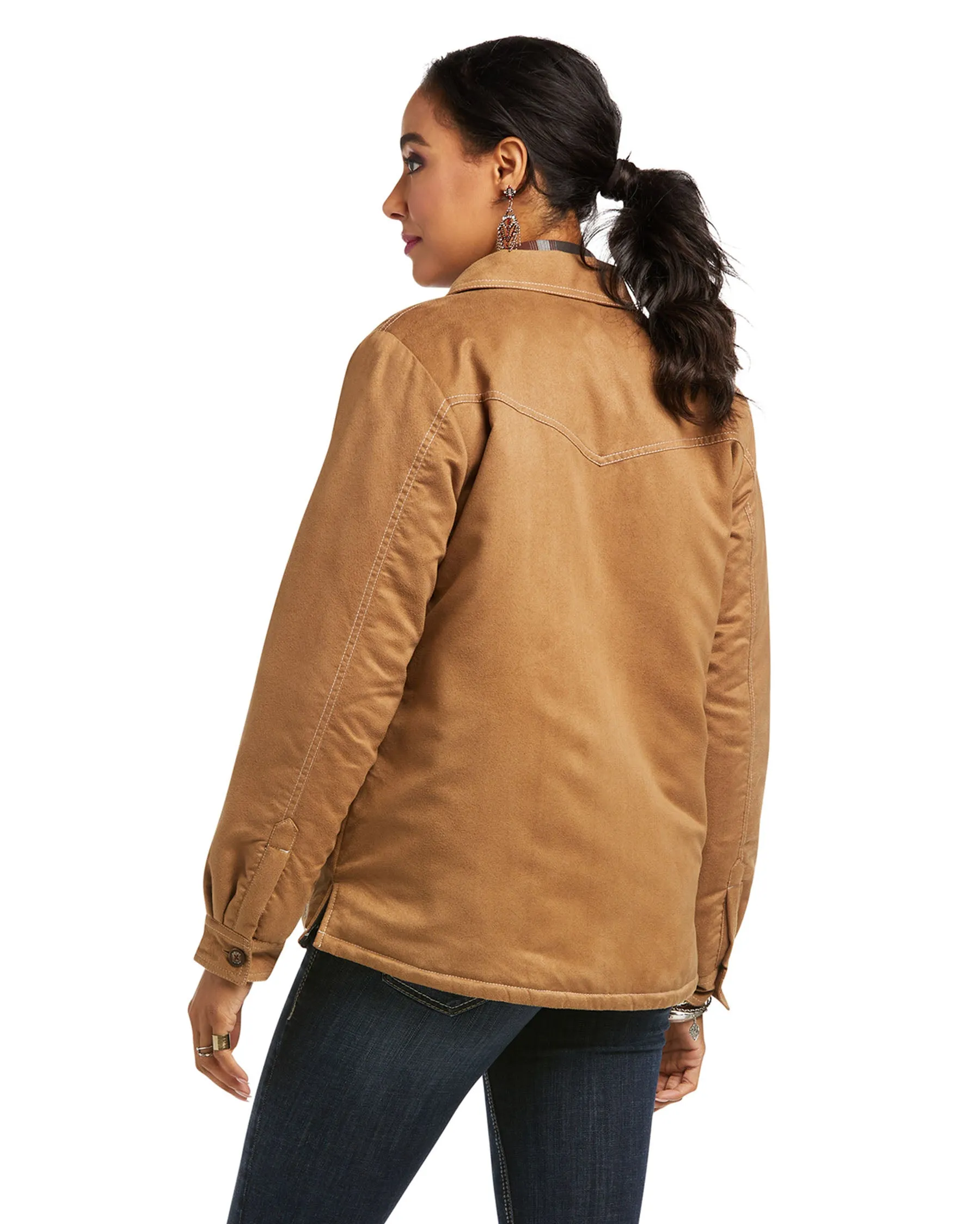 Women's Slap Faux Suede Shirt Jacket