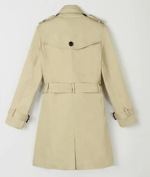 Women's Waterproof Trench Coat with Double Belt Buckle