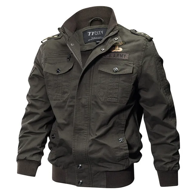 Xituodai Size Military Bomber Jacket Men Spring Autumn Casual Multi-pocket Pilot Jackets Male Army Cargo Flight Mens Jackets M-6