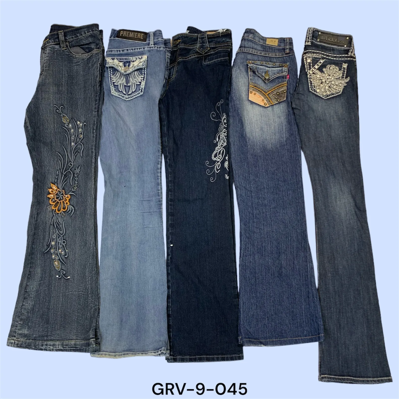 Y2K Modren  Staple – Embroidered Flare Jeans for a Retro Look(grv-9-045)