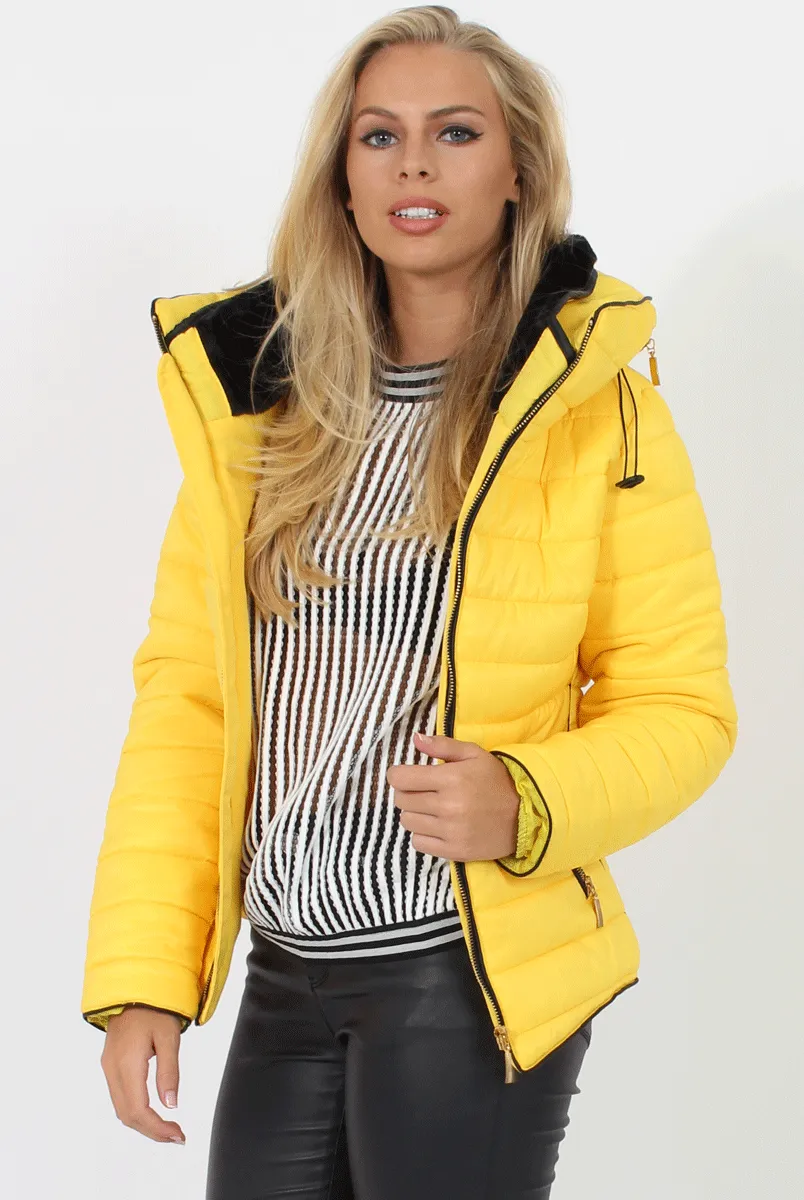 Yellow Padded Coat - Zara